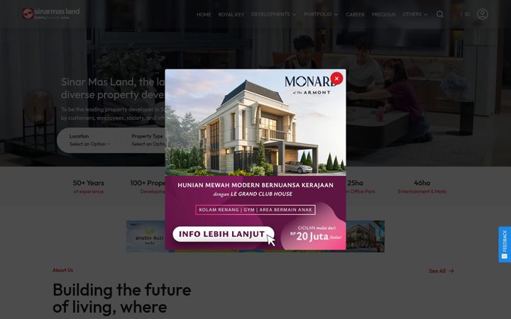 Screenshot of sinarmasland.com