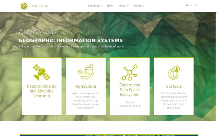 Screenshot of sinergise.com