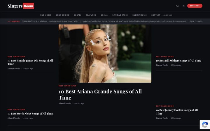Screenshot of singersroom.com