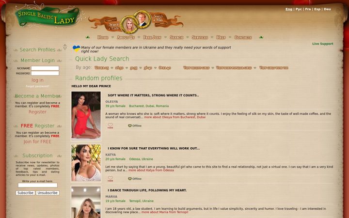 Screenshot of single-baltic-lady.com