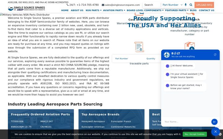 Screenshot of singlesourcespares.com