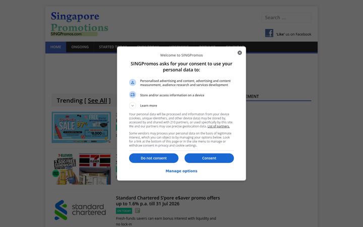 Screenshot of singpromos.com
