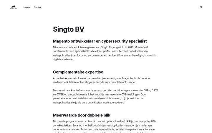 Screenshot of singto.io