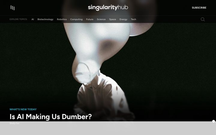Kuvakaappaus sivustosta singularityhub.com