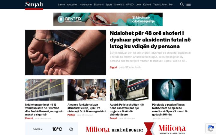 Screenshot of sinjali.com
