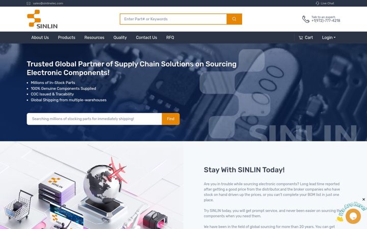 Screenshot of sinlinelec.com