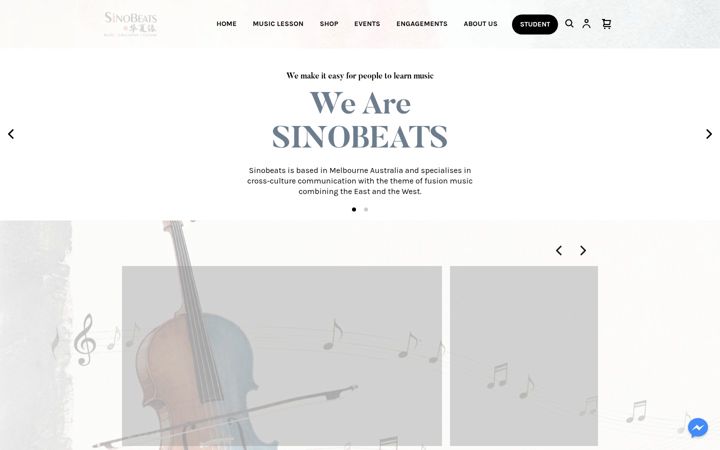 Screenshot of sinobeats.com.au