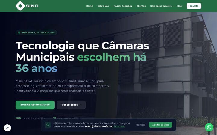 Posnetek zaslona sinoinformatica.com.br