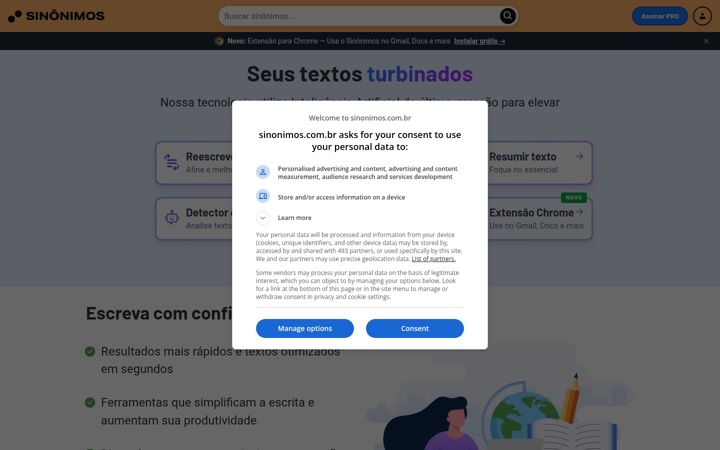 Screenshot of sinonimos.com.br