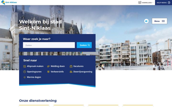 Screenshot di sint-niklaas.be