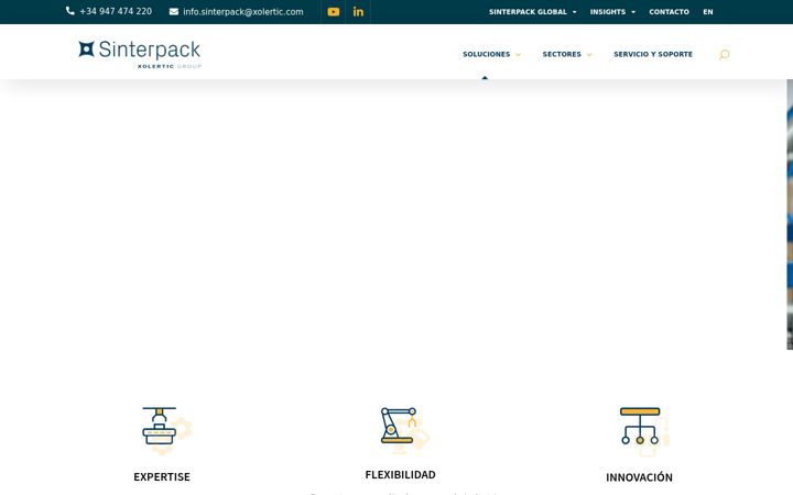 Screenshot di sinterpack.com