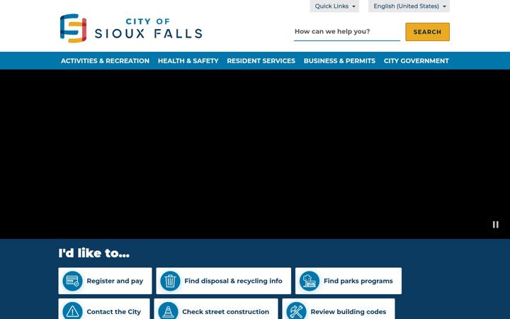 Screenshot of siouxfalls.gov