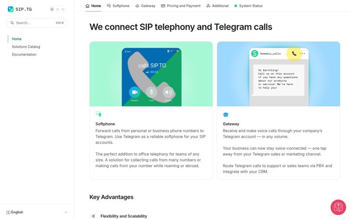 Screenshot of sip.tg