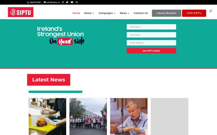 Screenshot of siptu.ie