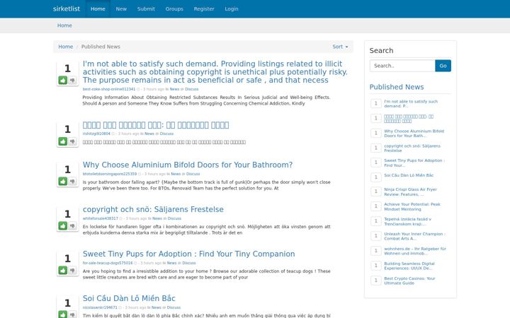 Screenshot of sirketlist.com
