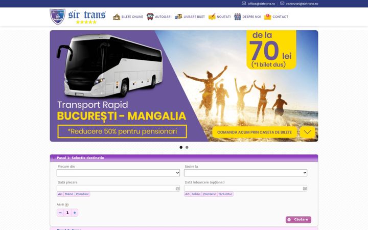 Screenshot of sirtrans.ro