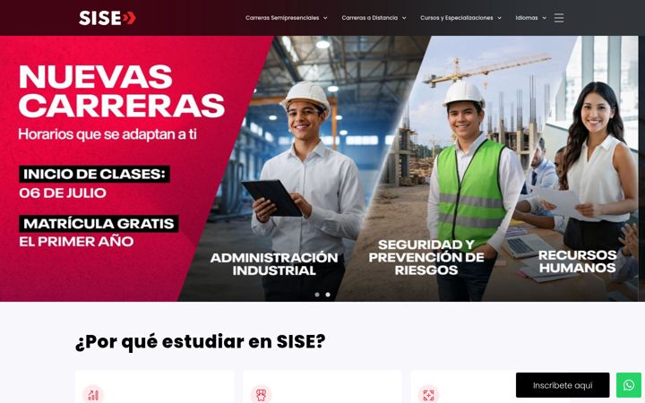 Screenshot of sise.edu.pe