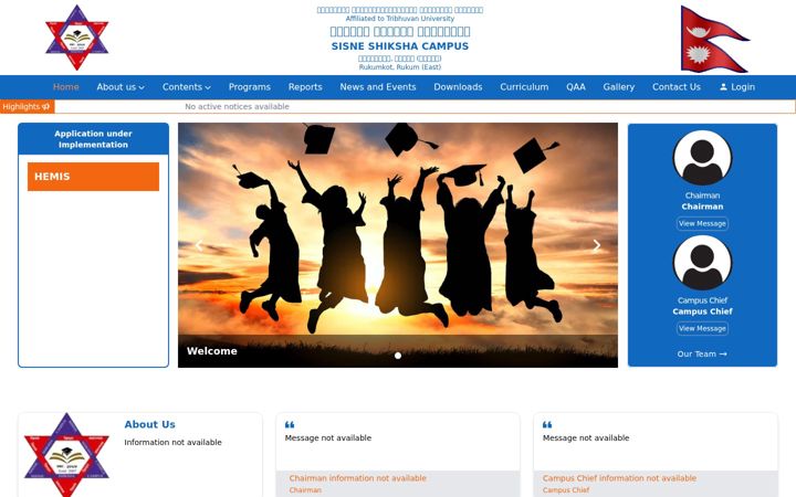 Screenshot of sisnecampus.edu.np