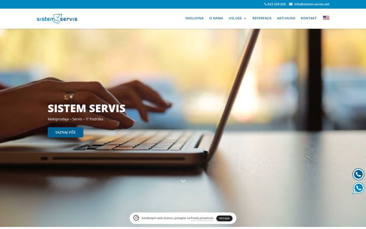 Екранна снимка на sistem-servis.net