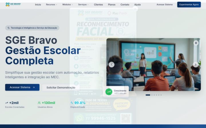 Screenshot of sistemagestaoescolar.com.br
