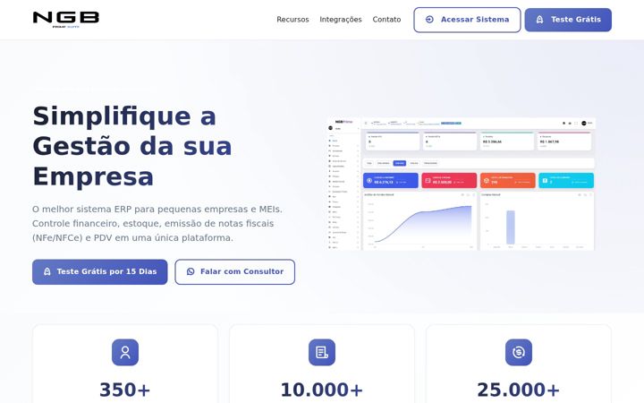 Screenshot of sistemangbprime.com.br