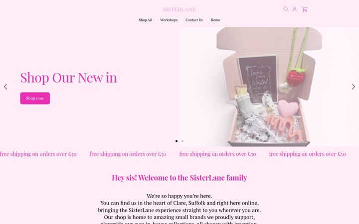 Screenshot of sisterlane.co.uk