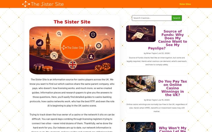 Screenshot of sistersite.co.uk
