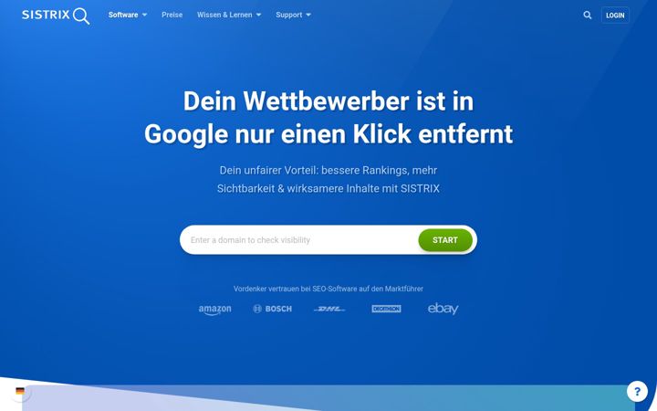 Screenshot of sistrix.de