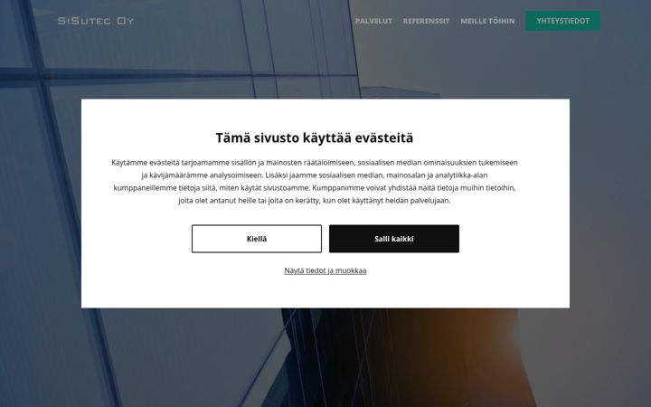 Snímek obrazovky sisutec.fi