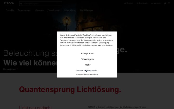 Screenshot of siteco.de