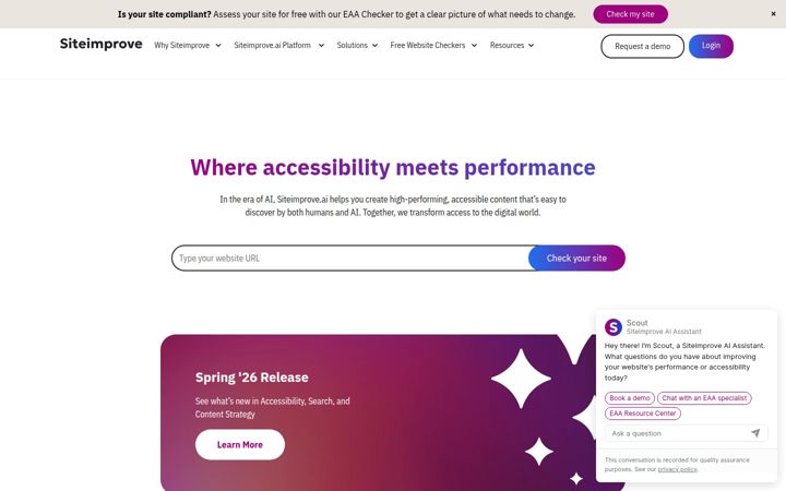 Screenshot του siteimprove.com
