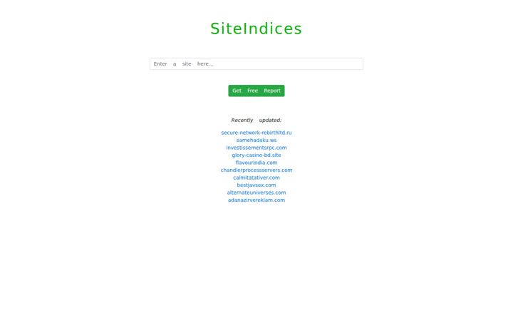 Screenshot ta' siteindices.com