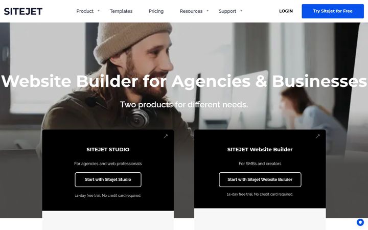 Screenshot of sitejet.io