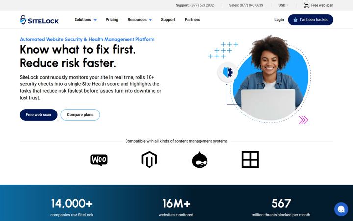 Screenshot of sitelock.com