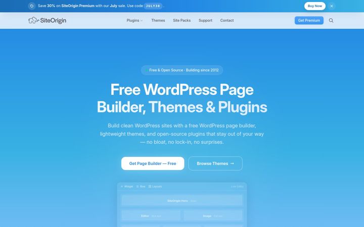 Screenshot ta' siteorigin.com