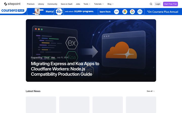 Screenshot ta' sitepoint.com