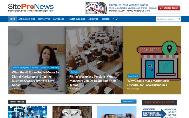 Screenshot of sitepronews.com