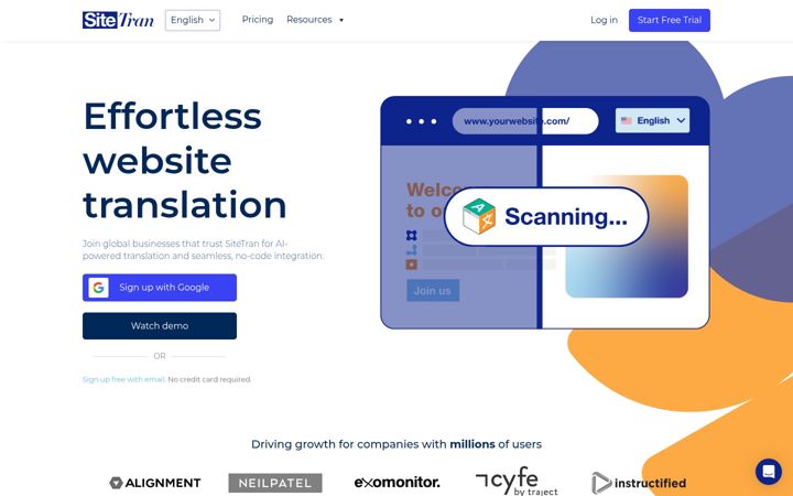 Screenshot of sitetran.com