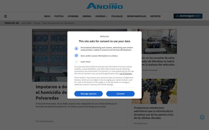 Snímek obrazovky sitioandino.com.ar