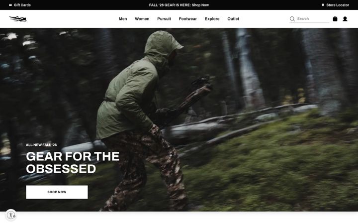 Screenshot of sitkagear.com