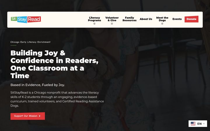 Screenshot of sitstayread.org