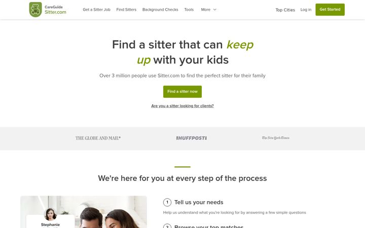 Screenshot ta' sitter.com
