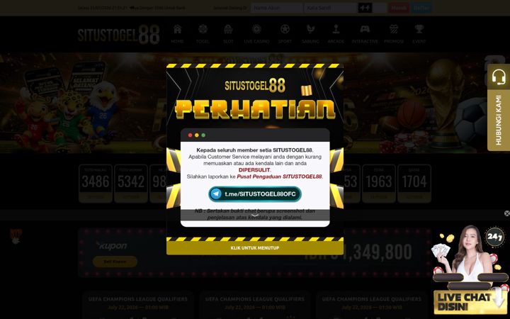 Screenshot ta' situstogel88random.com
