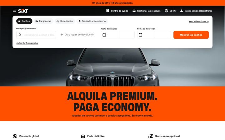 Screenshot of sixt.es