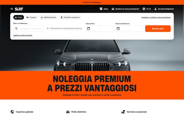 Screenshot of sixt.it