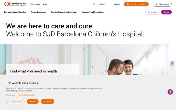 Screenshot of sjdhospitalbarcelona.org