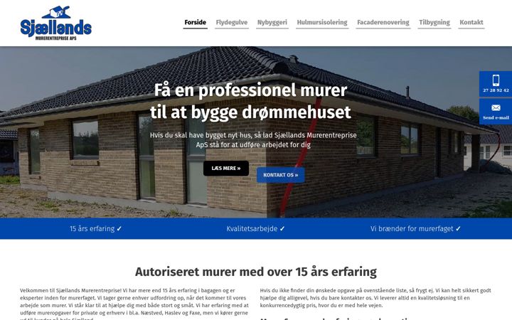 Screenshot of sjmurerentreprise.dk