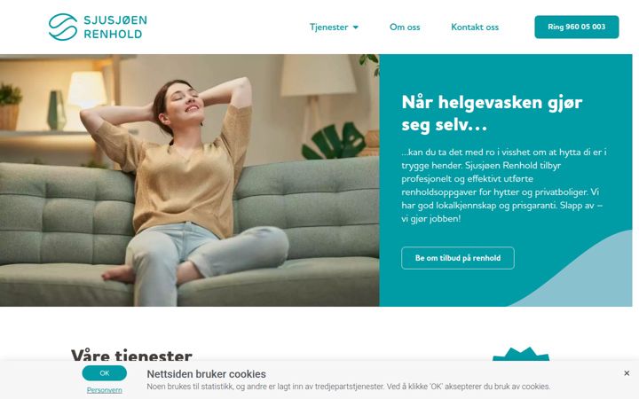 Screenshot of sjusjoenrenhold.no