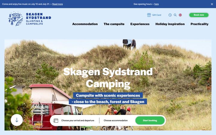 Screenshot of skagensydstrandcamping.com
