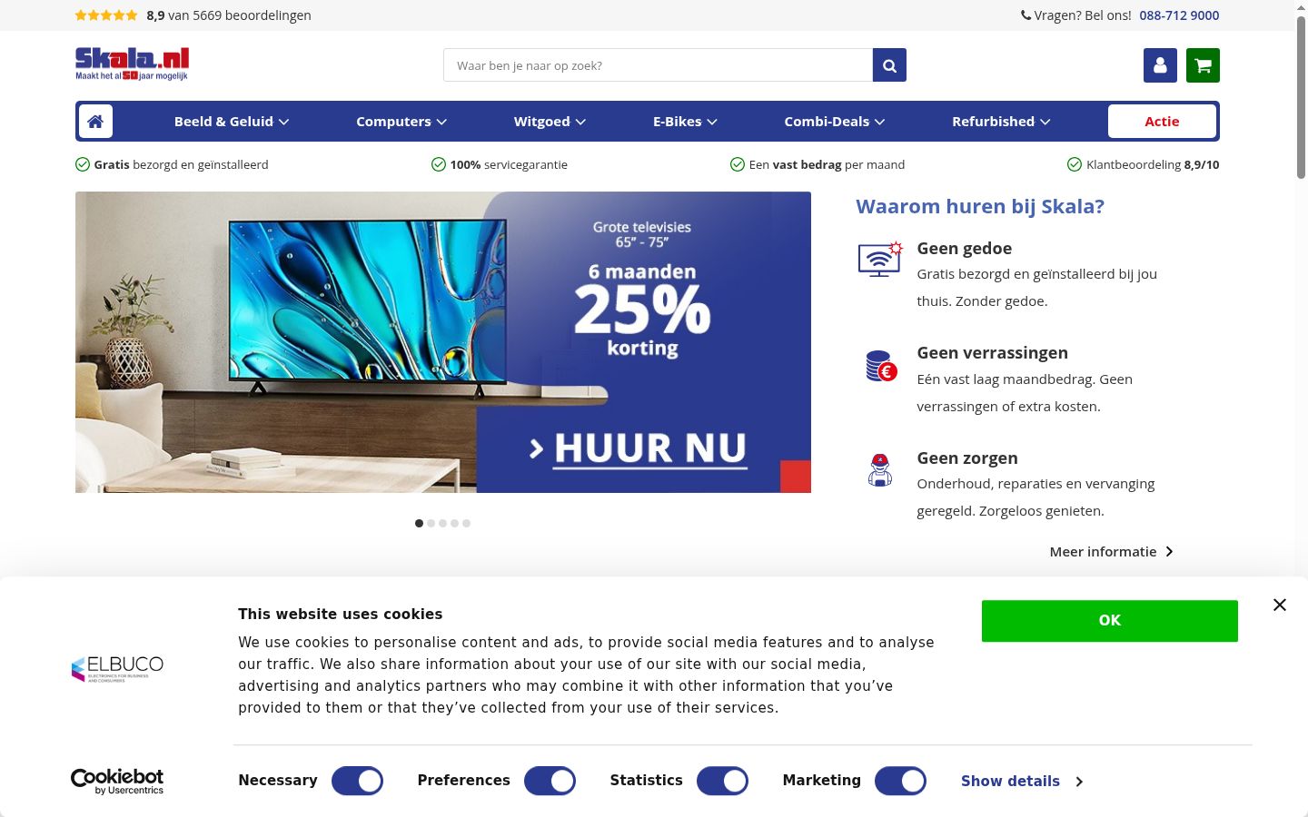 Screenshot del banner di consenso mostrato prima di qualsiasi interazione